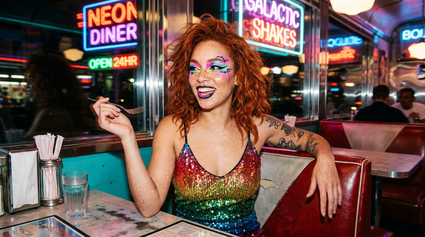 Explore the bold glitchy glam beauty trends